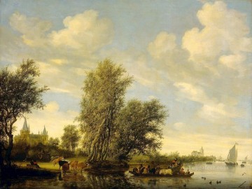 Paisaje del ferry Salomon van Ruysdael Pinturas al óleo